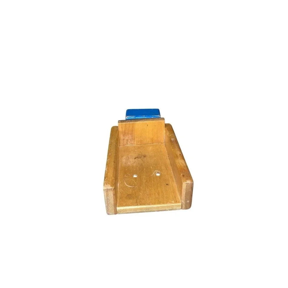 Vintage Wooden Dump Truck Blue Cab 10